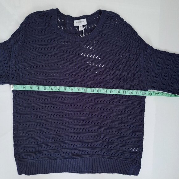 Hudson North Navy Blue Cotton Open Knit Sweater NWT - Picture 5 of 5